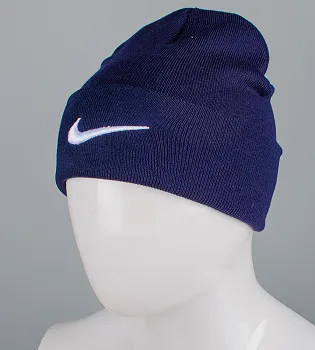 Шапка молодіжна з вишивкою Ne (m33), Темно-синій