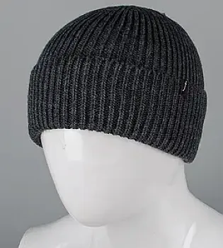 Безшовна шапка на флісі з відворотом (С2324), Антрацит