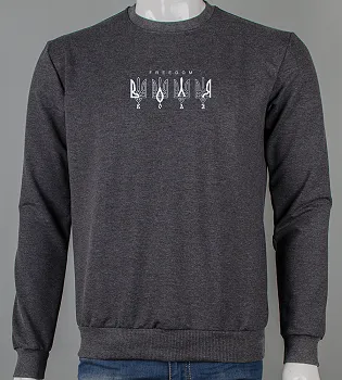 Світшот двонитка Воля Т.Сірий меланж 7307с,  (1шт), M