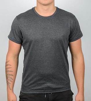 Футболка МЕЛАНЖ Однотонна 1300м (Уп.4шт M-XXL), Т.Сірий меланж