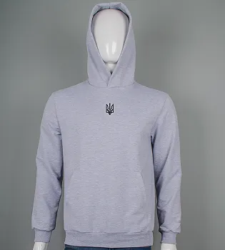 Худі двонитка Тризуб Св.Сірий меланж 9451с,  (1шт), L