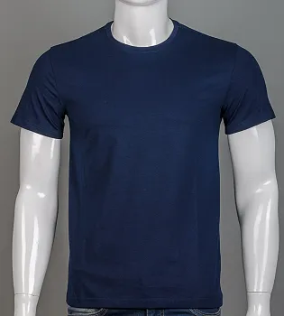 Футболка чоловіча Однотонна Темно-синій 2300м,  (1шт), M