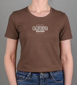 Футболка жіноча California 2406ж (Уп.4шт M-XXL), Коричневий