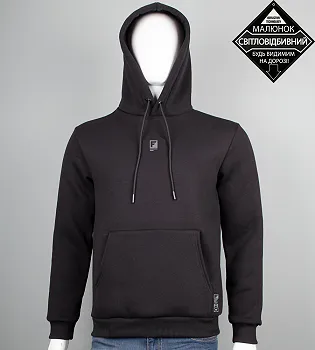 Худі тринитка Fero Reflective 9425к (Уп.4шт M-XXL), Чорний