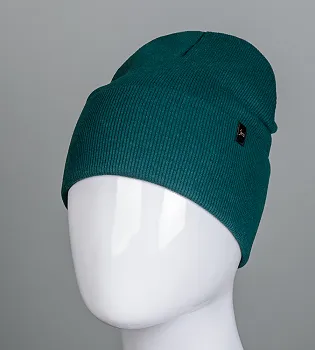 Шапка трикотажна Рубчик з відворотом FERO (20216), Темно-зелений
