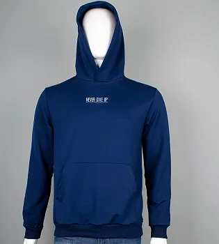 Худі двонитка Never Give Up Темно-синій 9452с,  (1шт), XXL