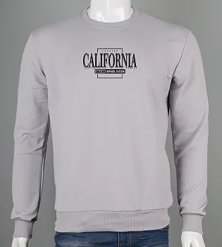 Світшот чоловічий California 7406с (Уп.4шт M-XXL), Світло-сірий