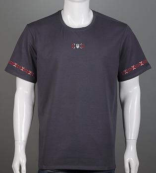 Футболка батал Орнамент 2415б (Уп.4шт 3XL,4XL), Графіт