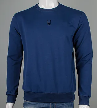 Світшот двонитка Тризуб Темно-синій 7401с,  (1шт), XL