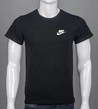 Футболка 100% Х/Б NIKE 4109м (Уп.4шт M-XXL), Чорний