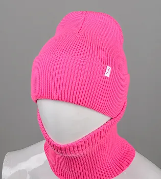 Комплект "Подвійна резинка з відворотом без підкладки + Баф" (С2218), Малиновий