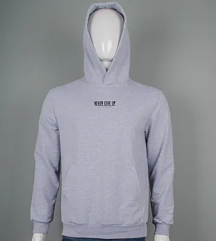 Худі двонитка Never Give Up Св.Сірий меланж 9452с,  (1шт), M