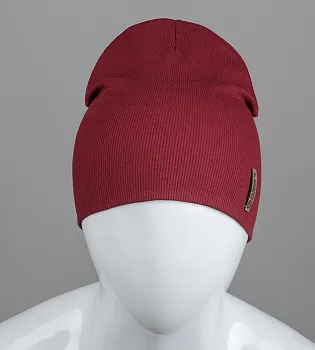 Шапка трикотажна Рубчик без відвороту (20217), Марсала